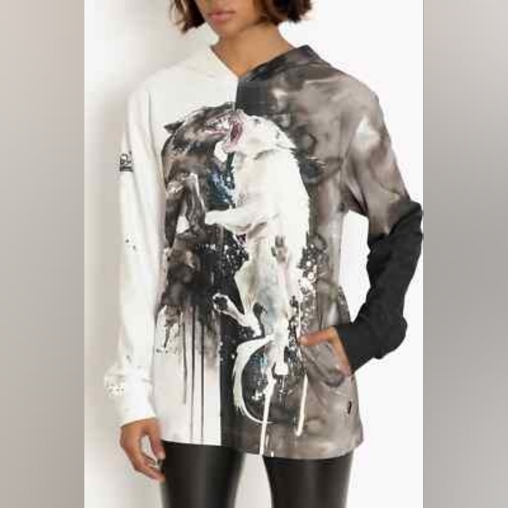 BlackMilk Two Wolves Hoodie Sweater